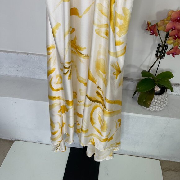 NWT Cult Gaia Womens Yellow Multicolor Chelsea Floral Silk Midi Dress Size M - Picture 7 of 14